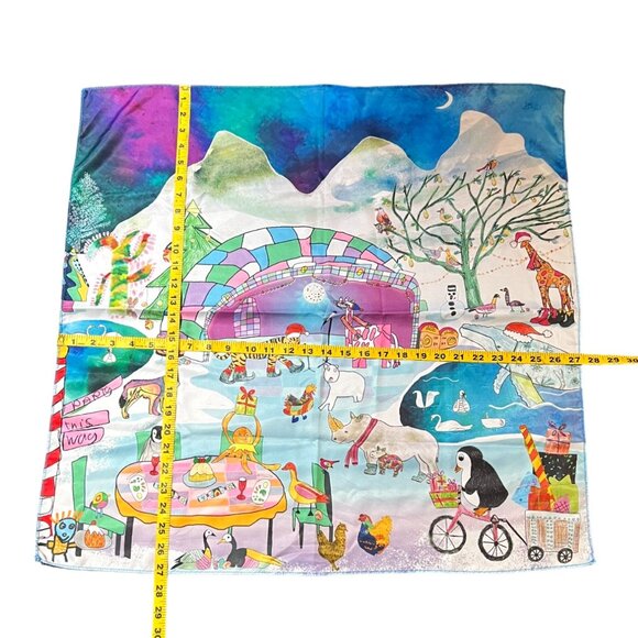 LUSH Limited Edition "Party Animals" 100% Recycled Polyester Knot Wrap, 27x27 - Picture 2 of 7
